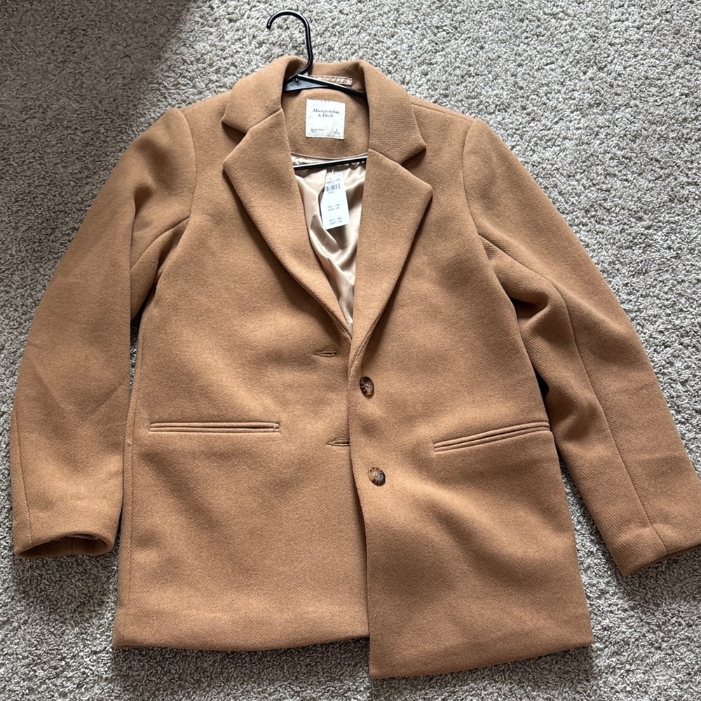 Women Abercrombie & Fitch Camel Wool-Blend Coat